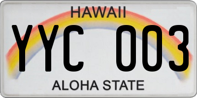 HI license plate YYC003