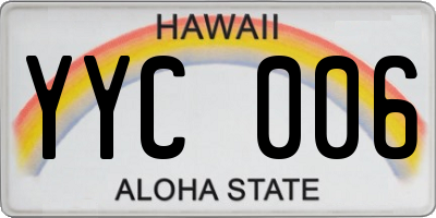 HI license plate YYC006