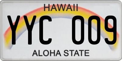 HI license plate YYC009