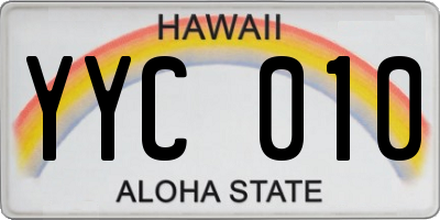 HI license plate YYC010