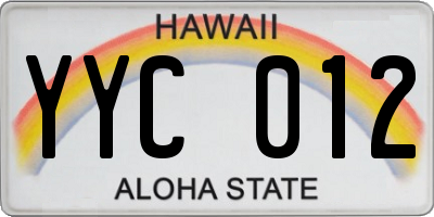 HI license plate YYC012