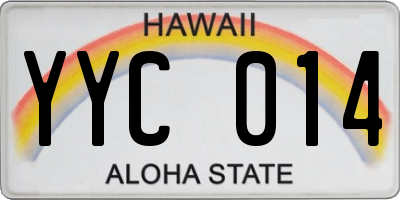 HI license plate YYC014