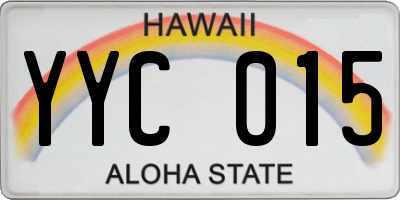HI license plate YYC015