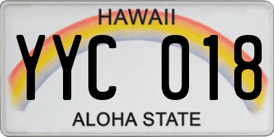 HI license plate YYC018