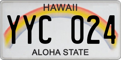 HI license plate YYC024