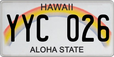 HI license plate YYC026