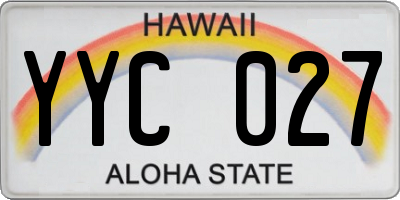 HI license plate YYC027