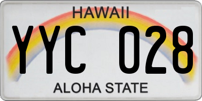 HI license plate YYC028
