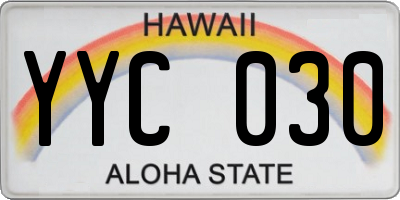 HI license plate YYC030