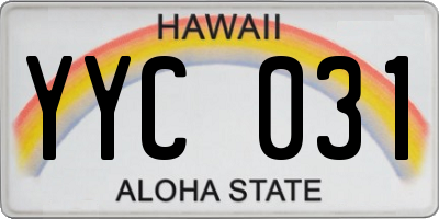HI license plate YYC031