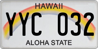 HI license plate YYC032