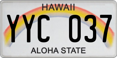 HI license plate YYC037