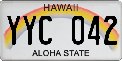 HI license plate YYC042