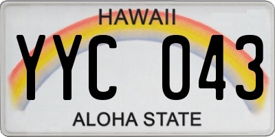 HI license plate YYC043
