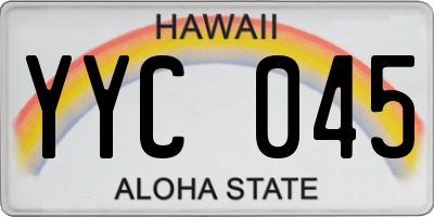 HI license plate YYC045