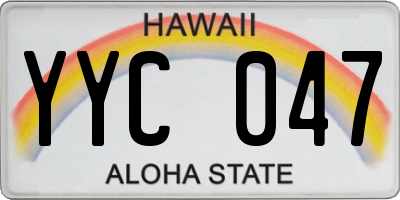 HI license plate YYC047