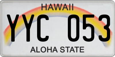 HI license plate YYC053