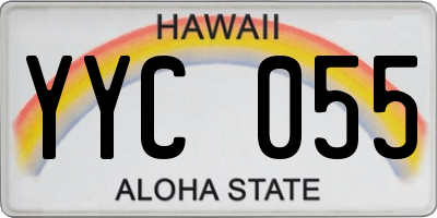 HI license plate YYC055