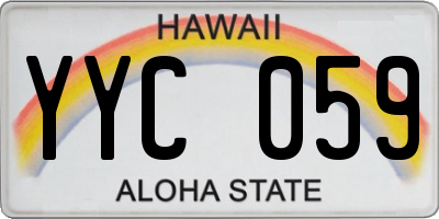 HI license plate YYC059