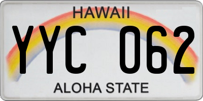 HI license plate YYC062