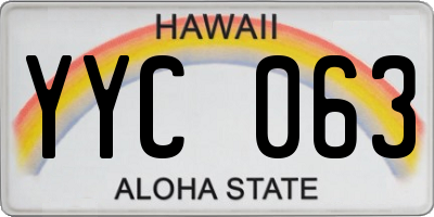 HI license plate YYC063
