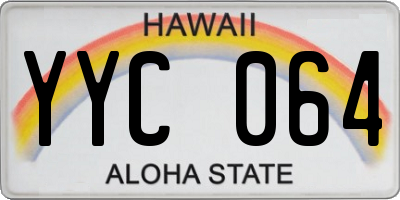 HI license plate YYC064