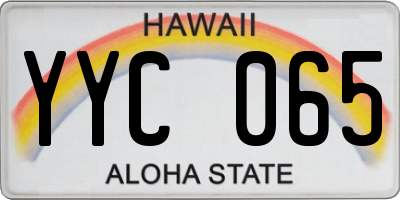 HI license plate YYC065