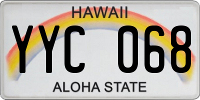 HI license plate YYC068