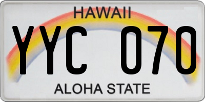 HI license plate YYC070