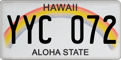 HI license plate YYC072