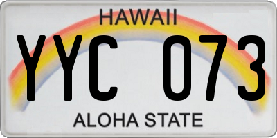 HI license plate YYC073