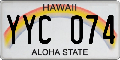 HI license plate YYC074