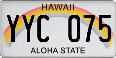 HI license plate YYC075