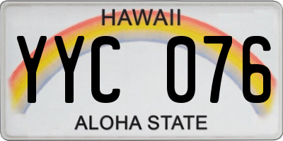 HI license plate YYC076