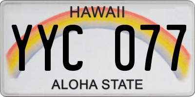 HI license plate YYC077