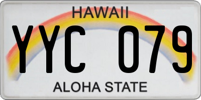 HI license plate YYC079