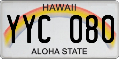 HI license plate YYC080