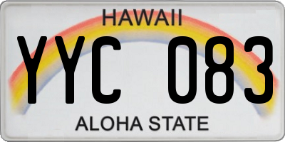 HI license plate YYC083