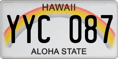 HI license plate YYC087