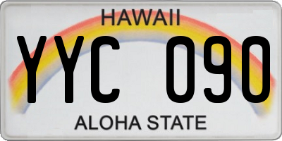HI license plate YYC090