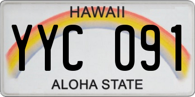 HI license plate YYC091