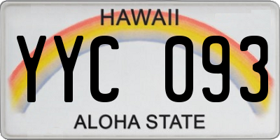 HI license plate YYC093