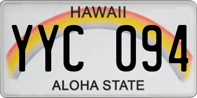 HI license plate YYC094