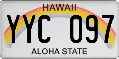 HI license plate YYC097