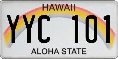 HI license plate YYC101