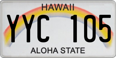 HI license plate YYC105