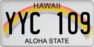 HI license plate YYC109