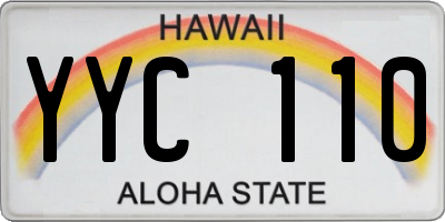 HI license plate YYC110