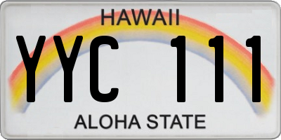 HI license plate YYC111