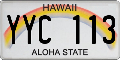 HI license plate YYC113